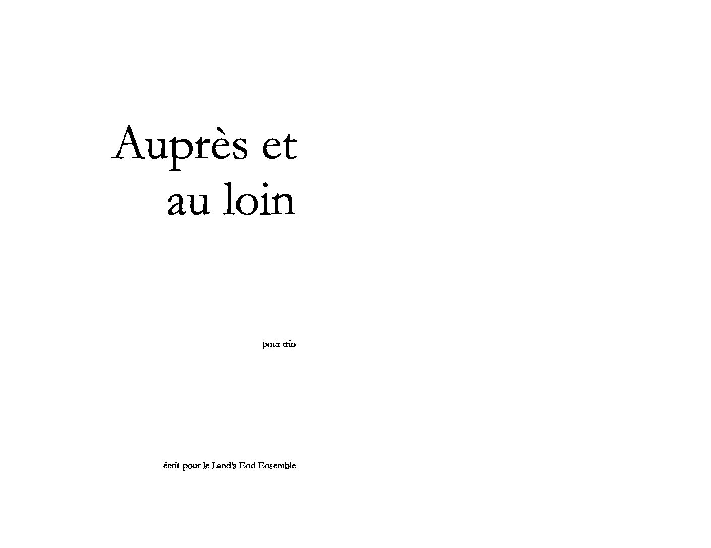 Alexandre David - Auprès et au loin - Full Score-6p