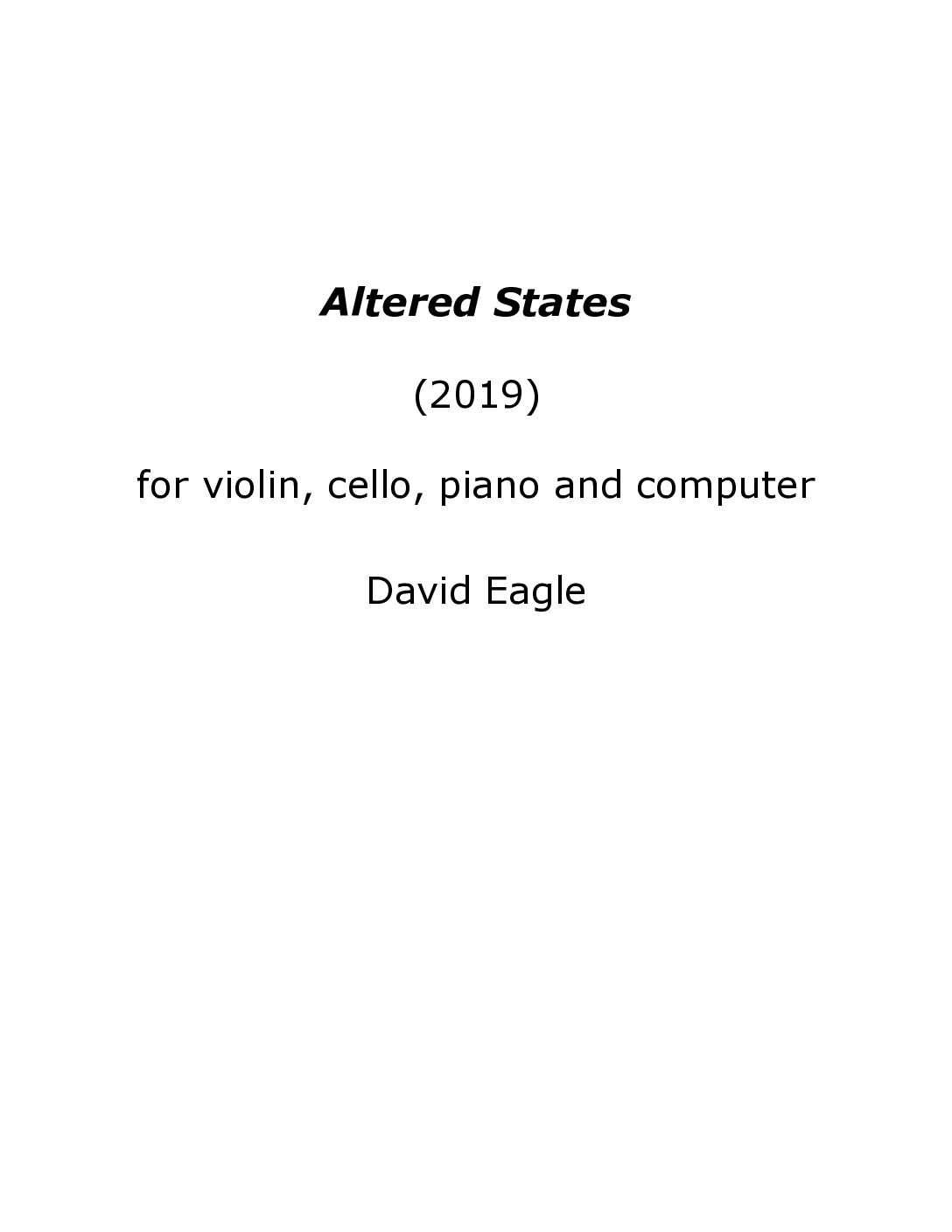 Altered States - David Eagle - Score-6p