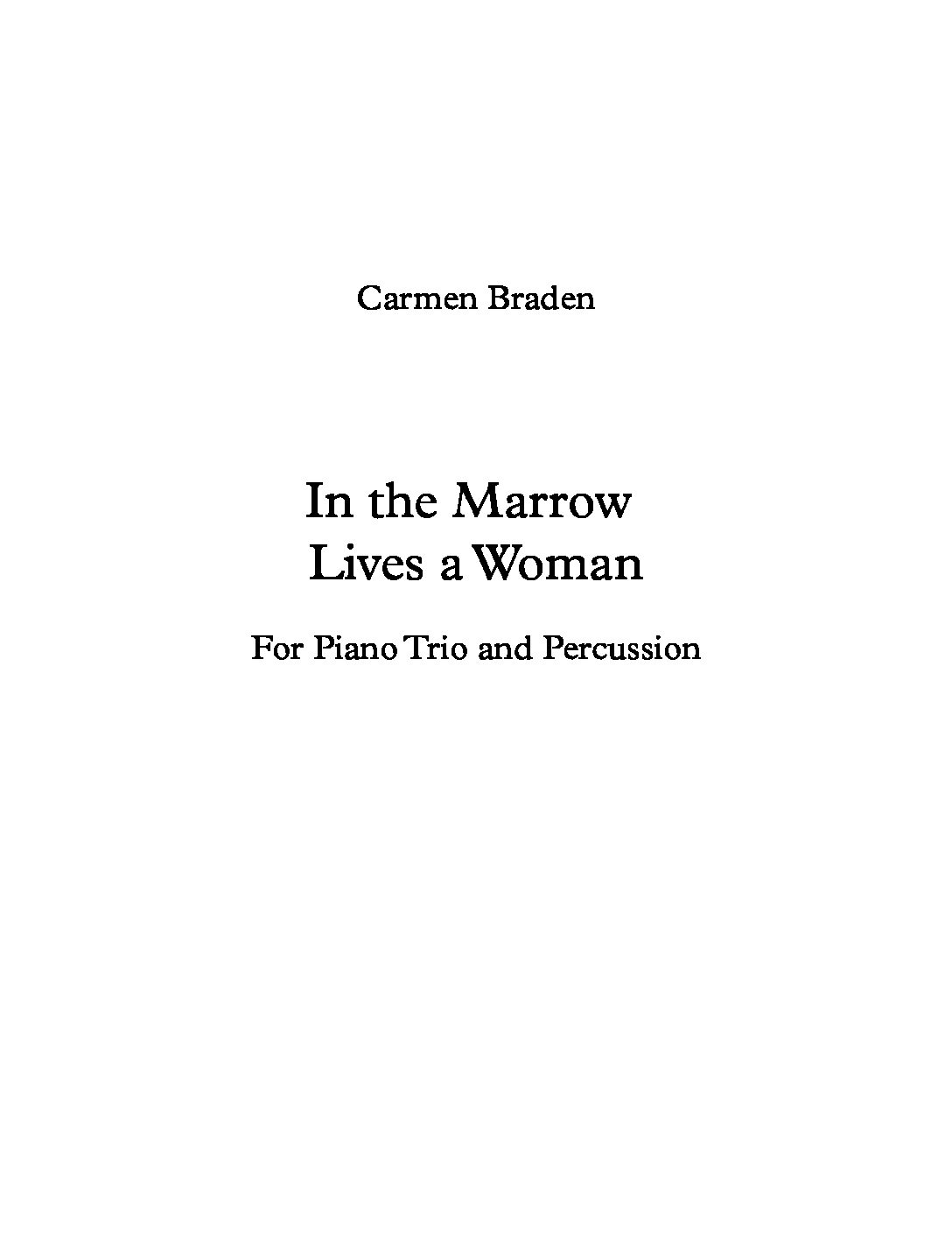 In the Marrow Lives a Woman - Post Recording - Full Score-6p