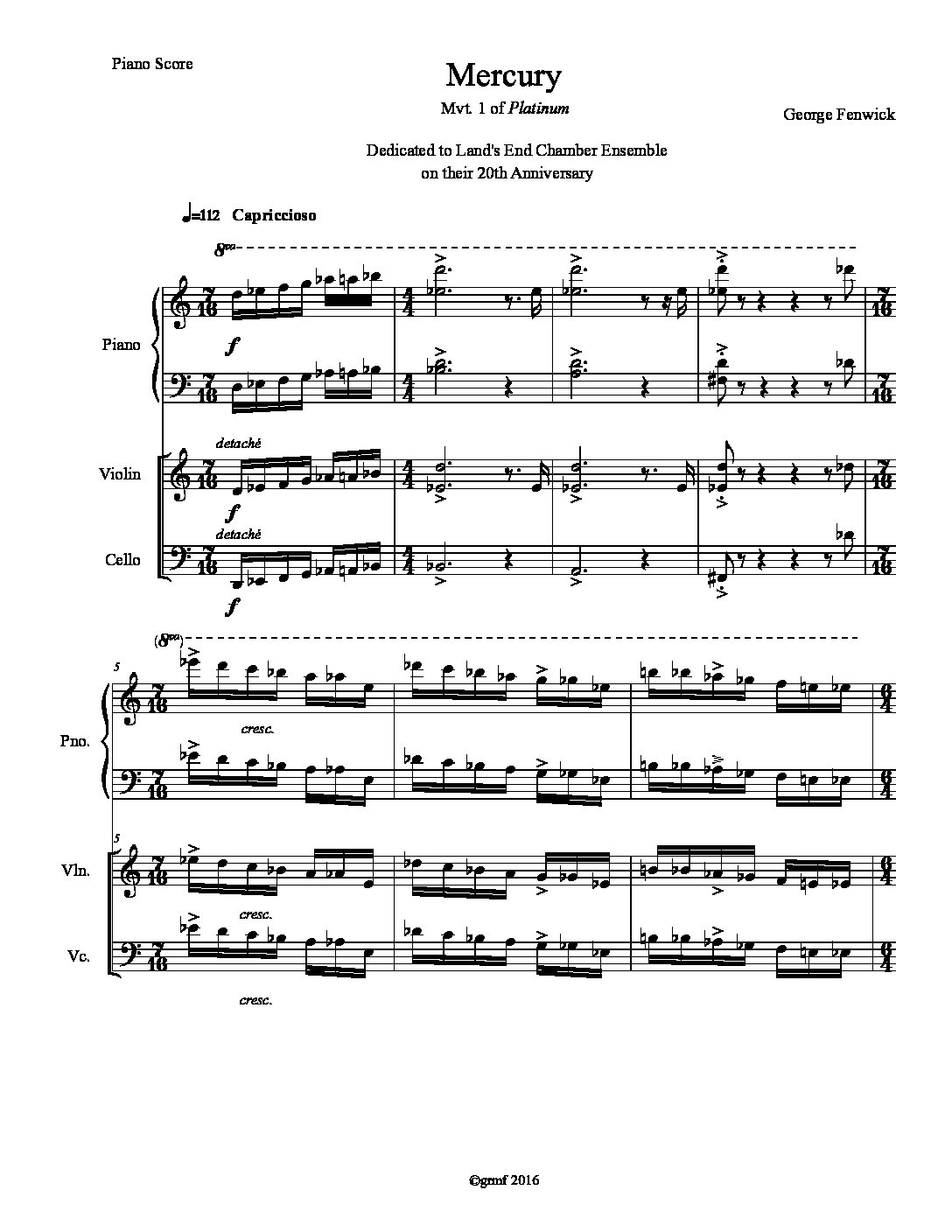 Platinum - George Fenwick - Score-6p