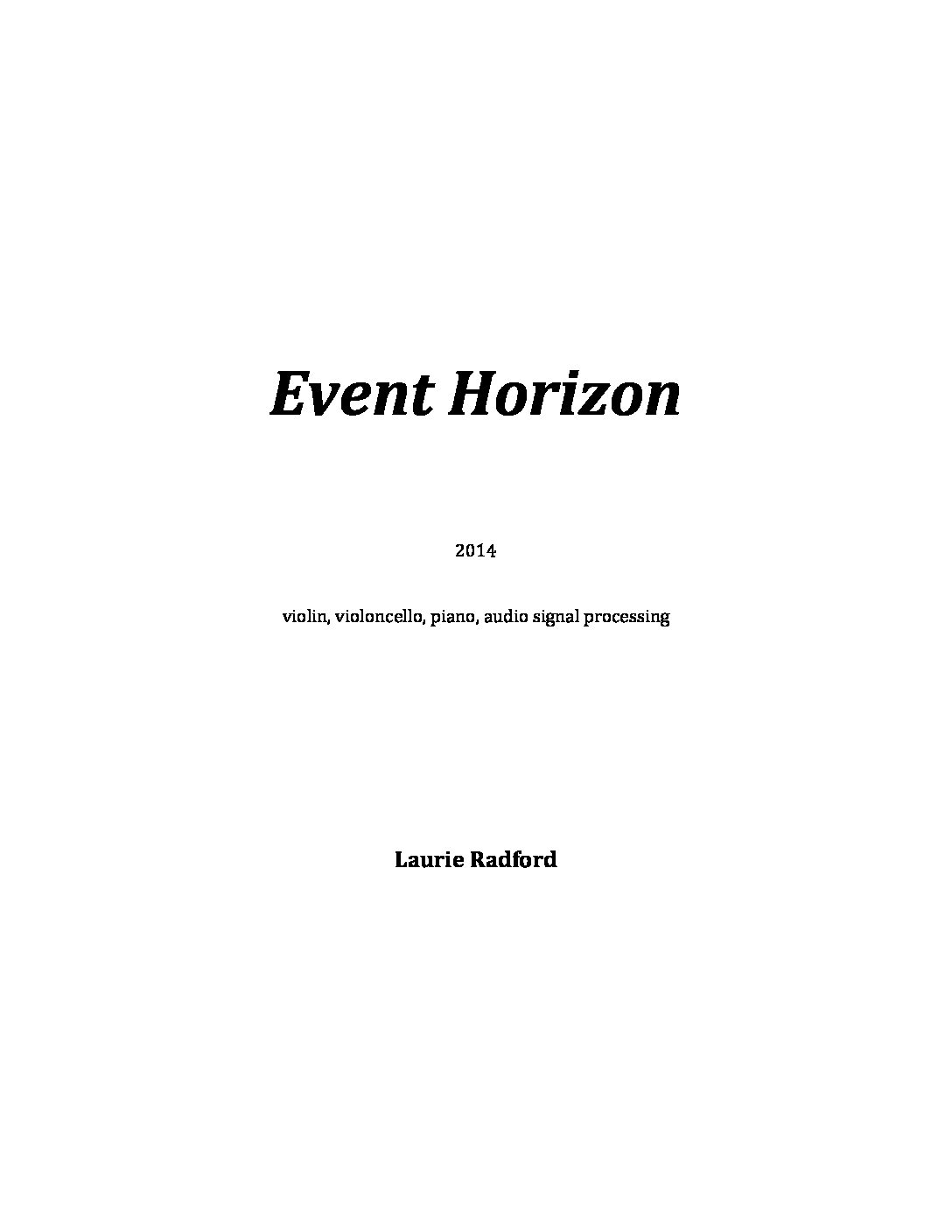 Event Horizon - Laurie Radford - Score-6p